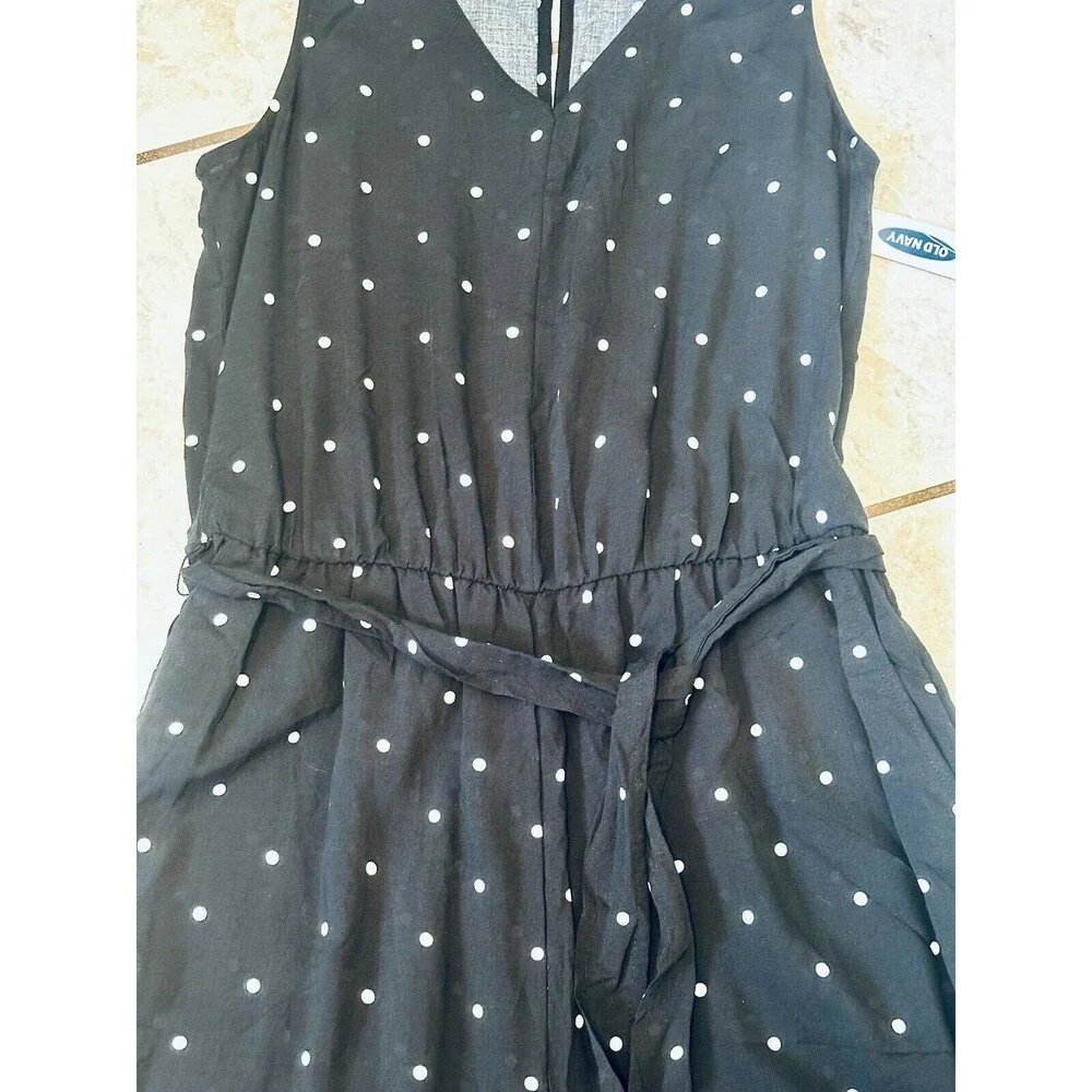 NWT Old Navy Size S Polka Dot Wide Leg Jumpsuit Pockets Boho Contemporary - Picture 3 of 11